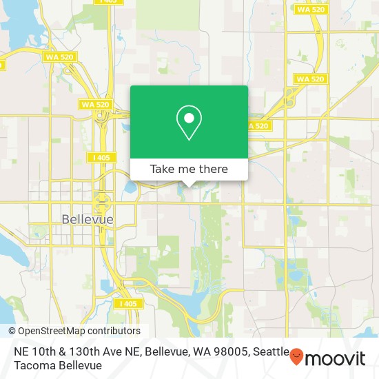 Mapa de NE 10th & 130th Ave NE, Bellevue, WA 98005