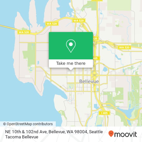 Mapa de NE 10th & 102nd Ave, Bellevue, WA 98004