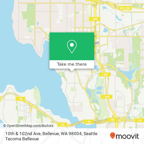 10th & 102nd Ave, Bellevue, WA 98004 map