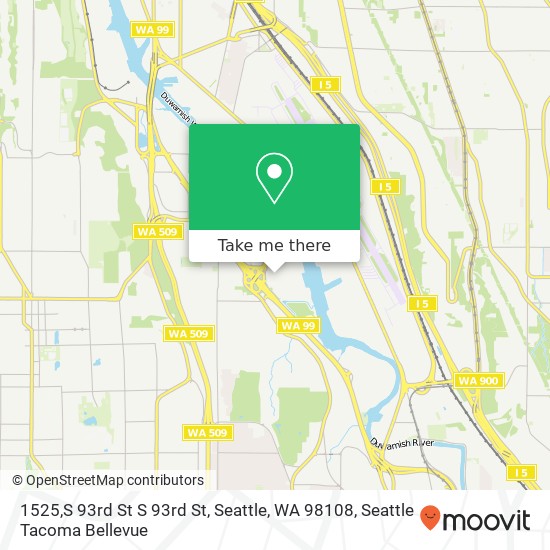 Mapa de 1525,S 93rd St S 93rd St, Seattle, WA 98108
