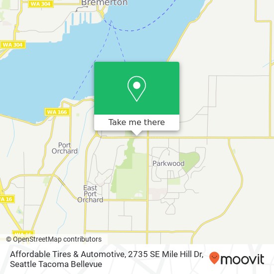 Mapa de Affordable Tires & Automotive, 2735 SE Mile Hill Dr