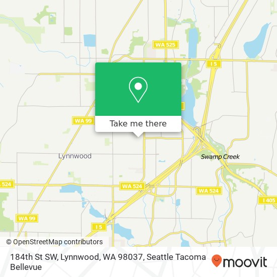 Mapa de 184th St SW, Lynnwood, WA 98037