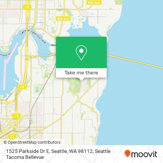 Mapa de 1525 Parkside Dr E, Seattle, WA 98112