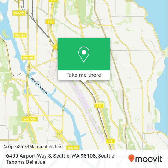 Mapa de 6400 Airport Way S, Seattle, WA 98108