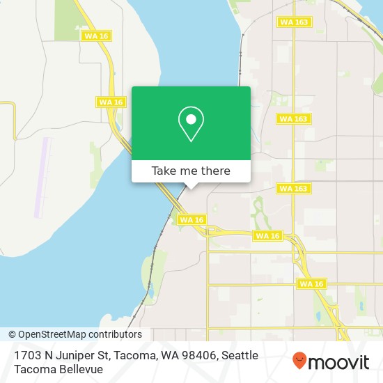 Mapa de 1703 N Juniper St, Tacoma, WA 98406