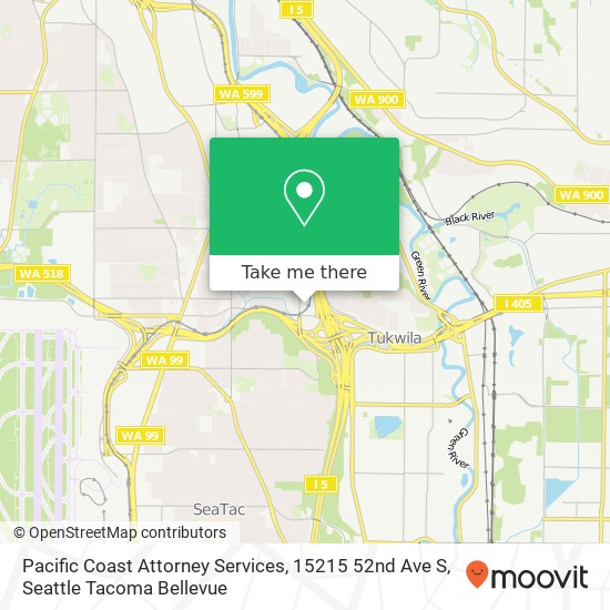 Pacific Coast Attorney Services, 15215 52nd Ave S map