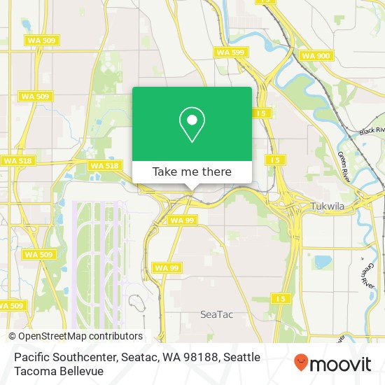 Mapa de Pacific Southcenter, Seatac, WA 98188