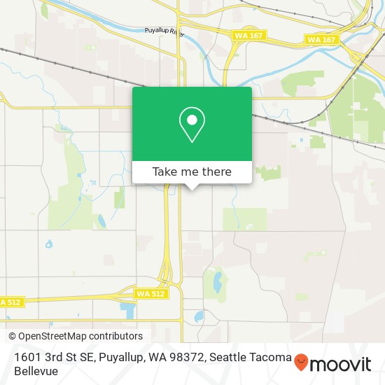 Mapa de 1601 3rd St SE, Puyallup, WA 98372