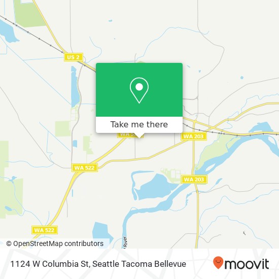 Mapa de 1124 W Columbia St, Monroe, WA 98272