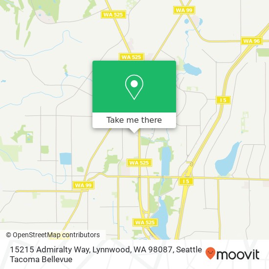 Mapa de 15215 Admiralty Way, Lynnwood, WA 98087