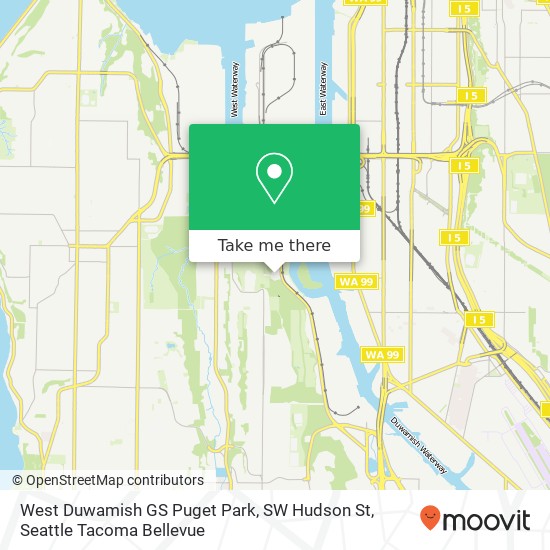 West Duwamish GS Puget Park, SW Hudson St map