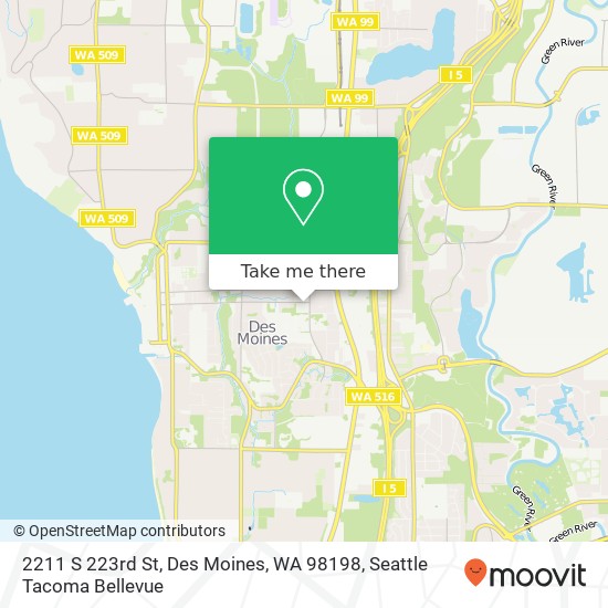 Mapa de 2211 S 223rd St, Des Moines, WA 98198