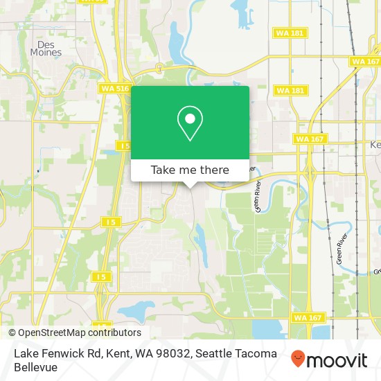 Mapa de Lake Fenwick Rd, Kent, WA 98032