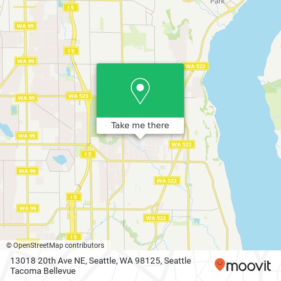 Mapa de 13018 20th Ave NE, Seattle, WA 98125