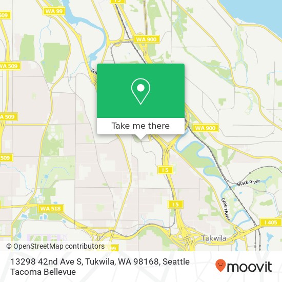 Mapa de 13298 42nd Ave S, Tukwila, WA 98168