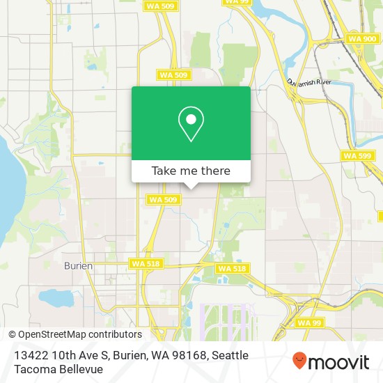 Mapa de 13422 10th Ave S, Burien, WA 98168