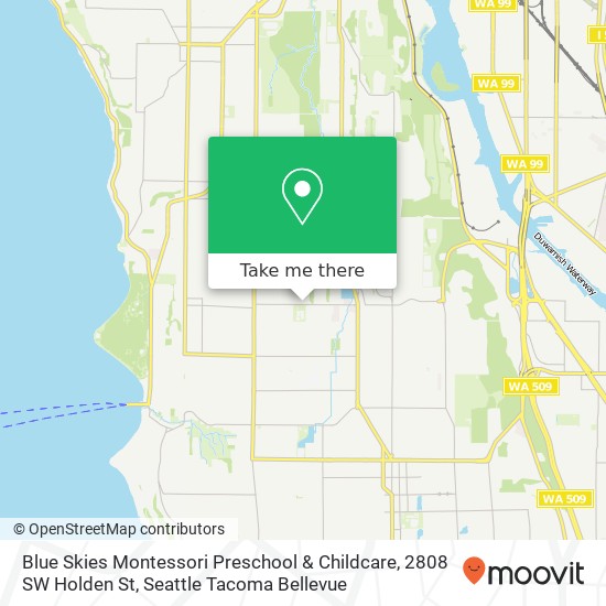 Mapa de Blue Skies Montessori Preschool & Childcare, 2808 SW Holden St