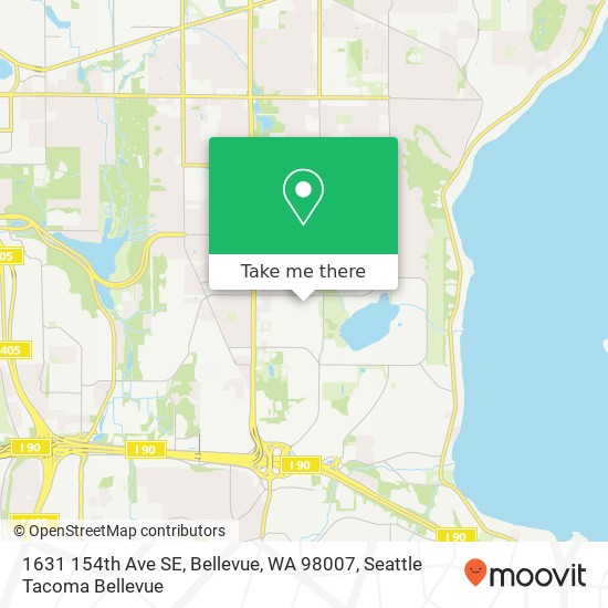 Mapa de 1631 154th Ave SE, Bellevue, WA 98007