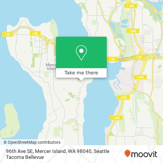 96th Ave SE, Mercer Island, WA 98040 map