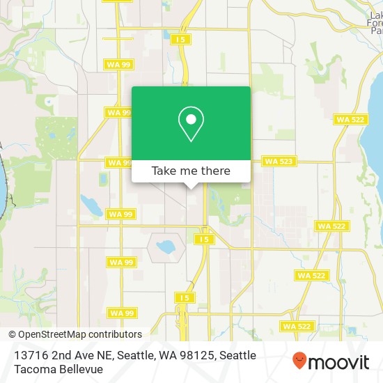 Mapa de 13716 2nd Ave NE, Seattle, WA 98125