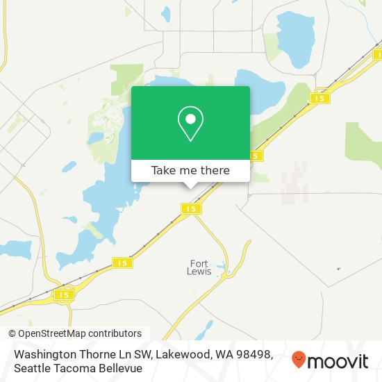 Mapa de Washington Thorne Ln SW, Lakewood, WA 98498