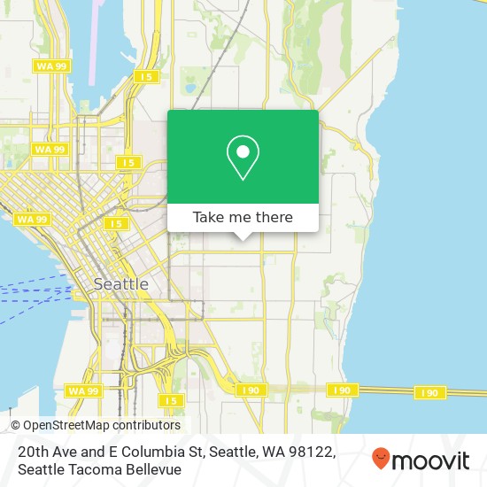 Mapa de 20th Ave and E Columbia St, Seattle, WA 98122