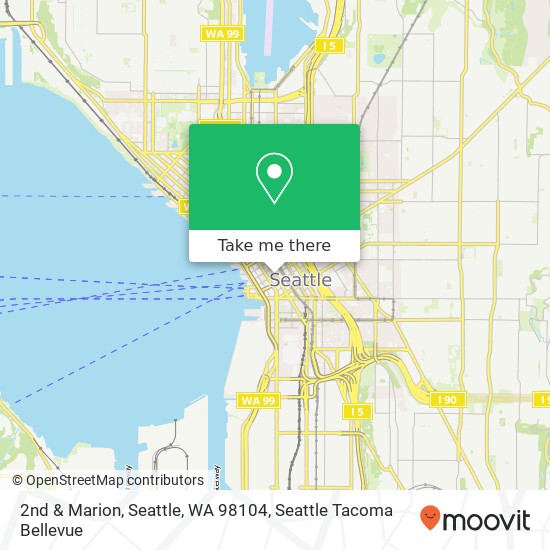 Mapa de 2nd & Marion, Seattle, WA 98104