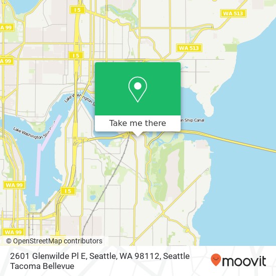 Mapa de 2601 Glenwilde Pl E, Seattle, WA 98112