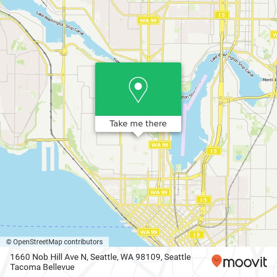 Mapa de 1660 Nob Hill Ave N, Seattle, WA 98109