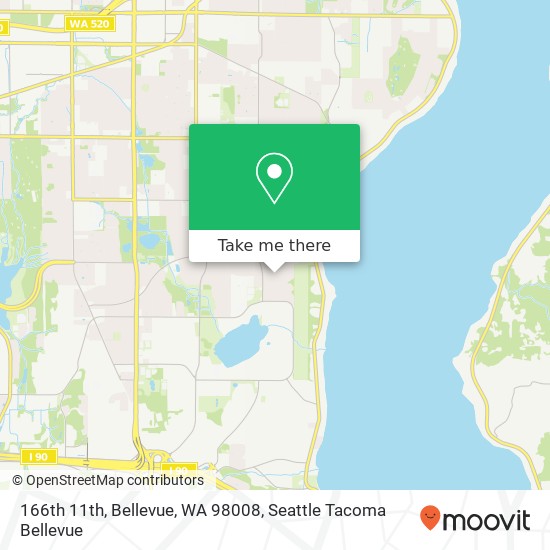 Mapa de 166th 11th, Bellevue, WA 98008