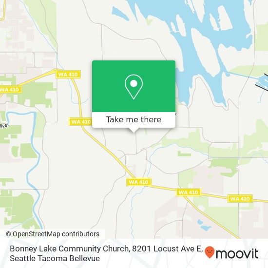 Mapa de Bonney Lake Community Church, 8201 Locust Ave E