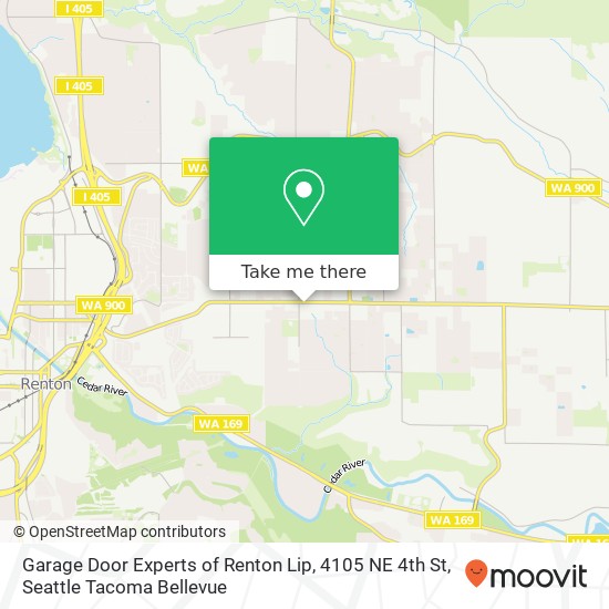 Garage Door Experts of Renton Lip, 4105 NE 4th St map