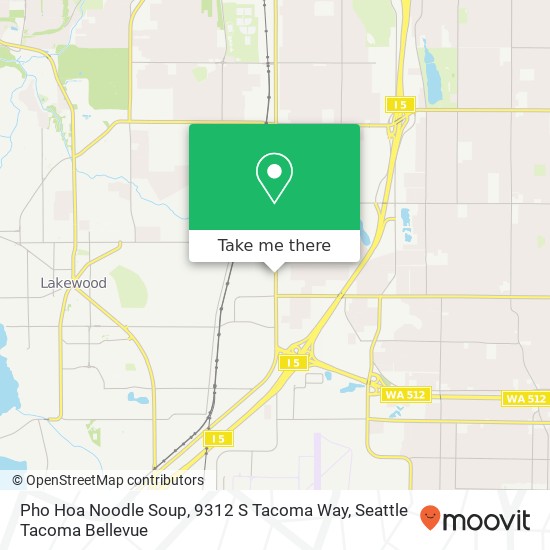 Pho Hoa Noodle Soup, 9312 S Tacoma Way map