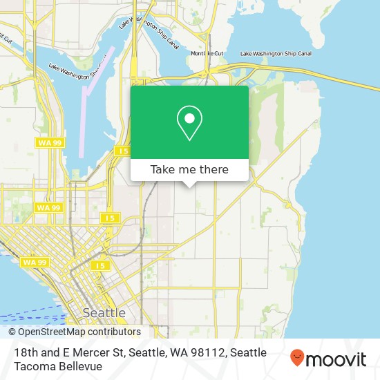 Mapa de 18th and E Mercer St, Seattle, WA 98112