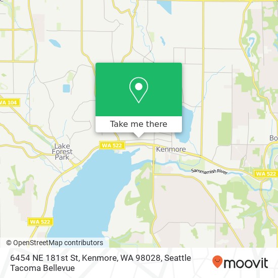 Mapa de 6454 NE 181st St, Kenmore, WA 98028