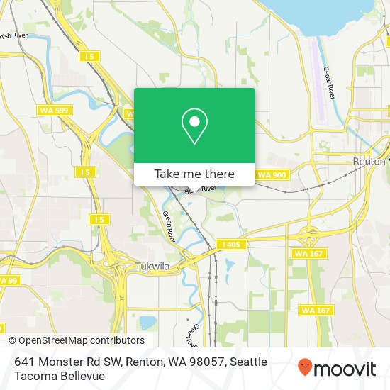 Mapa de 641 Monster Rd SW, Renton, WA 98057