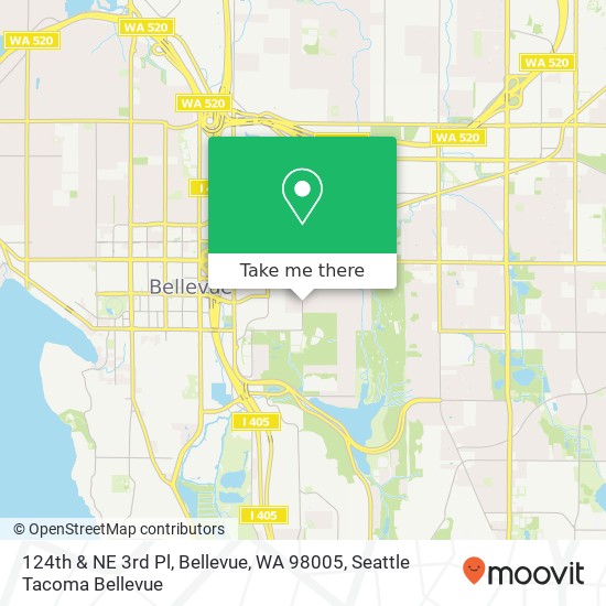 124th & NE 3rd Pl, Bellevue, WA 98005 map