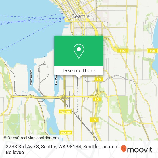 Mapa de 2733 3rd Ave S, Seattle, WA 98134