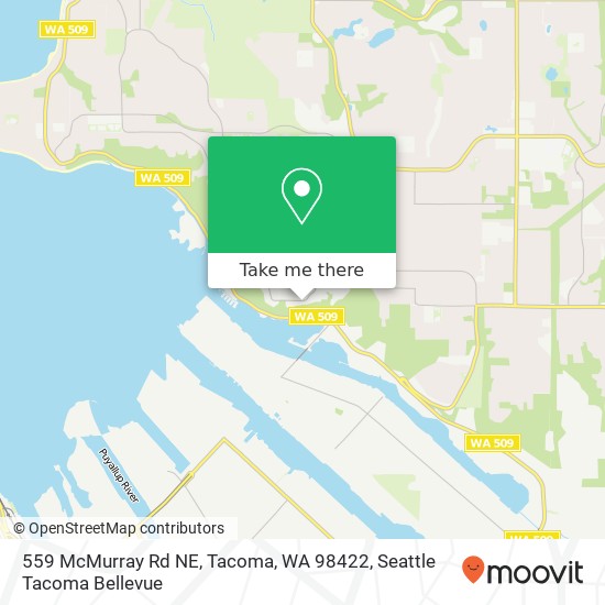 Mapa de 559 McMurray Rd NE, Tacoma, WA 98422
