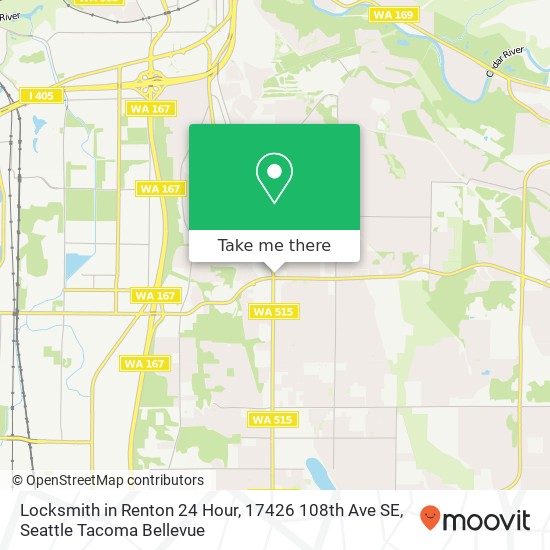 Locksmith in Renton 24 Hour, 17426 108th Ave SE map