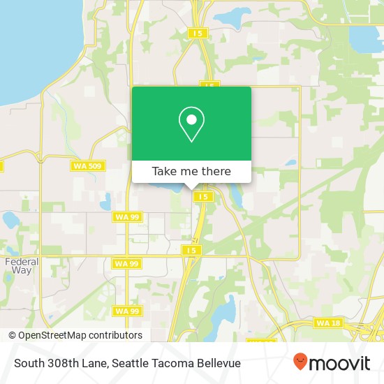 South 308th Lane, S 308th Ln, Federal Way, WA 98003, USA map