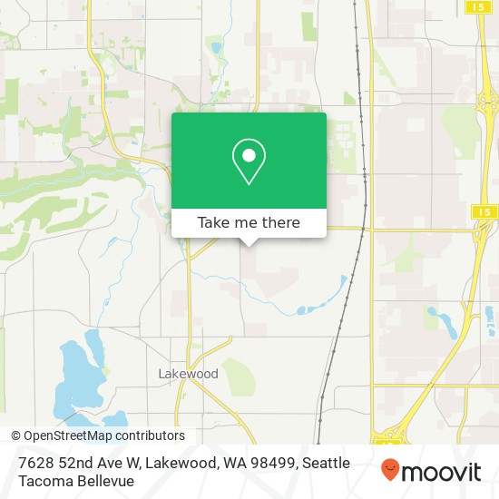 Mapa de 7628 52nd Ave W, Lakewood, WA 98499