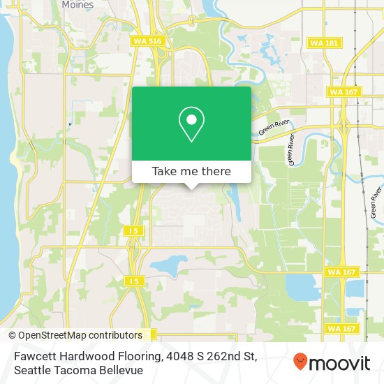 Mapa de Fawcett Hardwood Flooring, 4048 S 262nd St