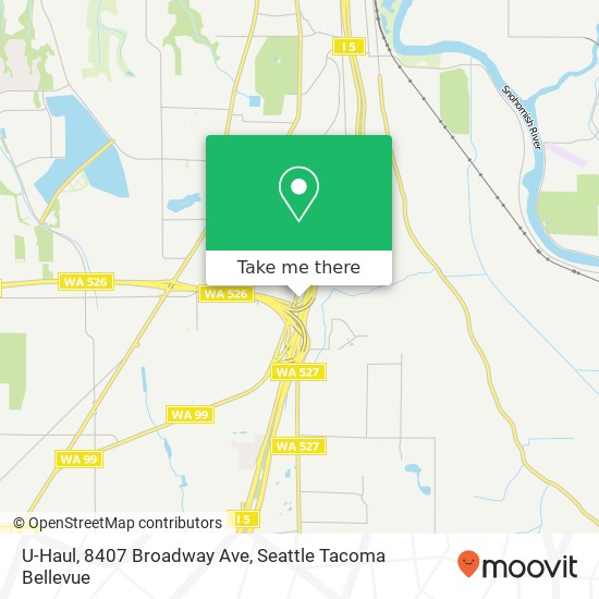 Mapa de U-Haul, 8407 Broadway Ave