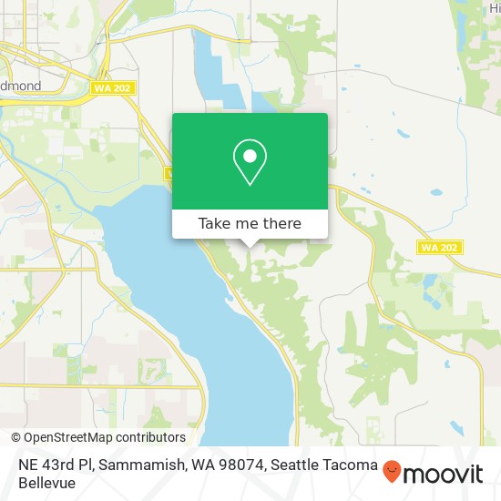 Mapa de NE 43rd Pl, Sammamish, WA 98074