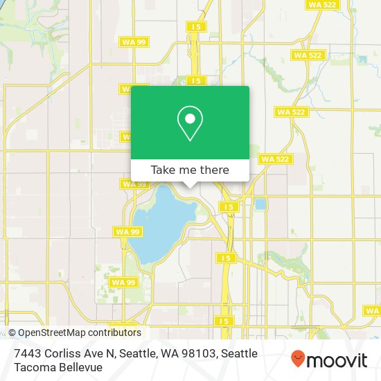 Mapa de 7443 Corliss Ave N, Seattle, WA 98103