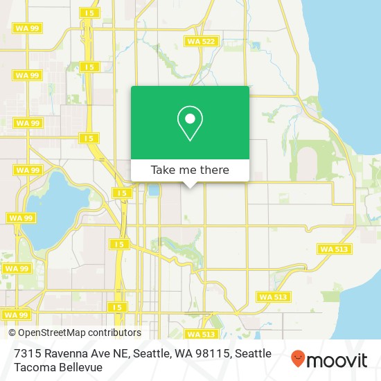 Mapa de 7315 Ravenna Ave NE, Seattle, WA 98115