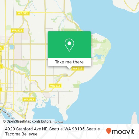 Mapa de 4929 Stanford Ave NE, Seattle, WA 98105