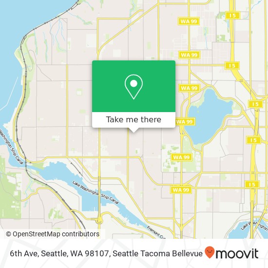 Mapa de 6th Ave, Seattle, WA 98107