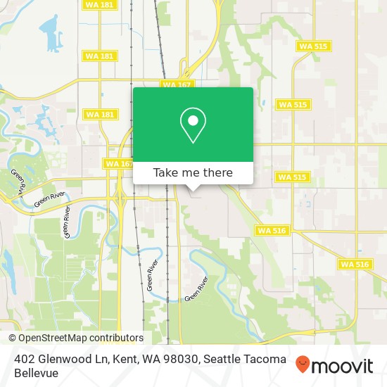 402 Glenwood Ln, Kent, WA 98030 map